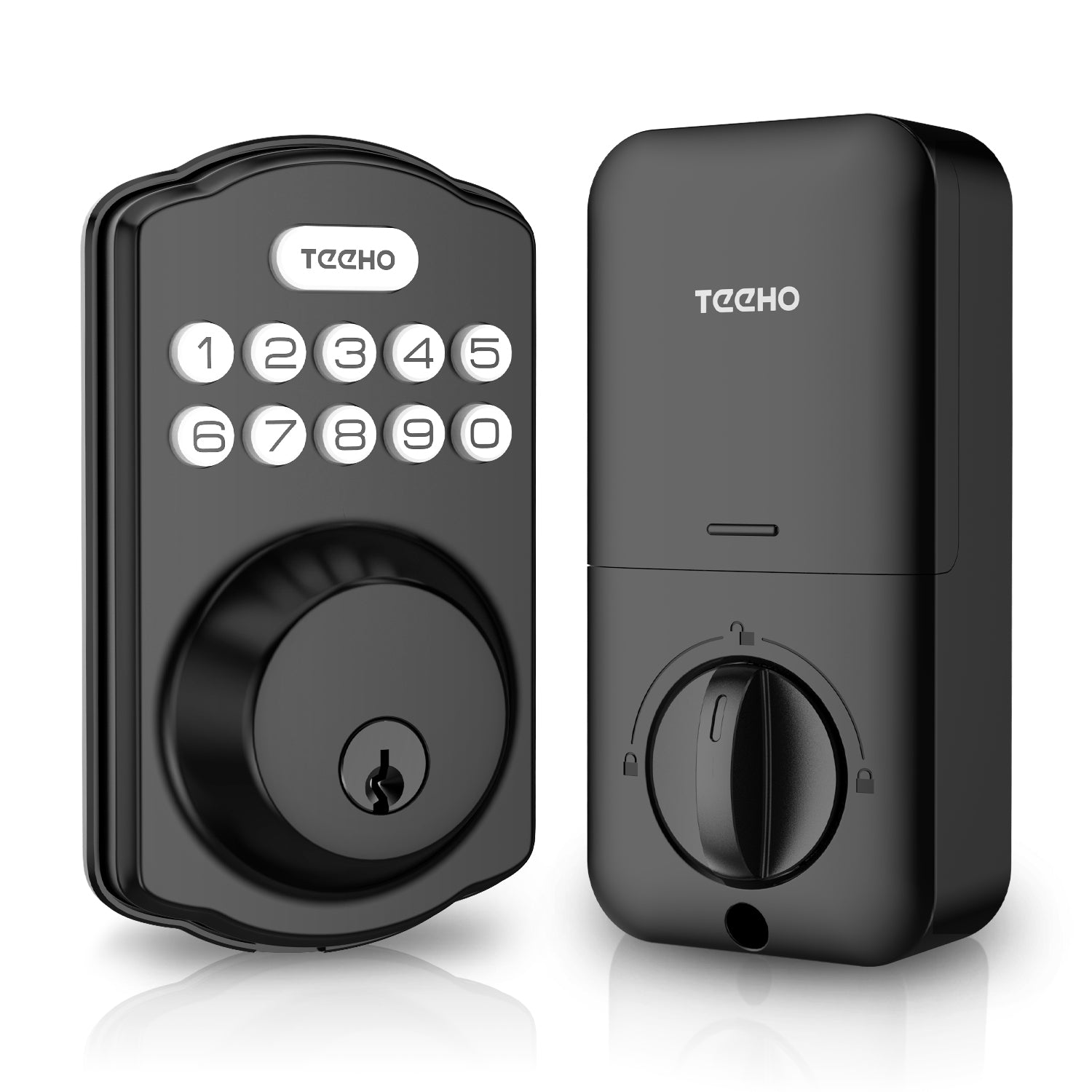 TEEHO Keyless Entry Door Lock Keypad Electronic Smart Deadbolt for Front  Door in Satin Nickel 1.76 Pounds 