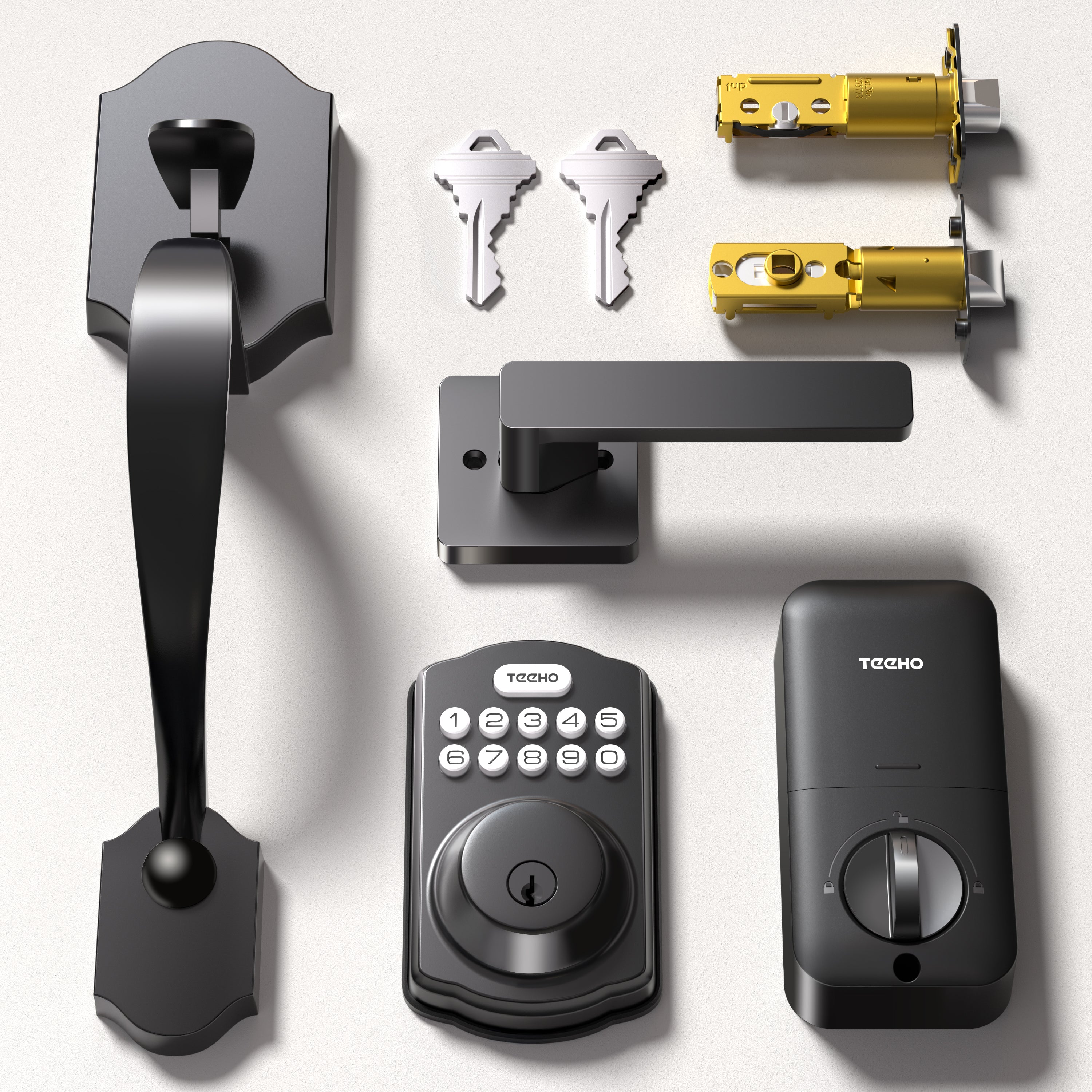 TEEHO TE001H Keyless Entry Door Lock Deadbolt with Handle Set