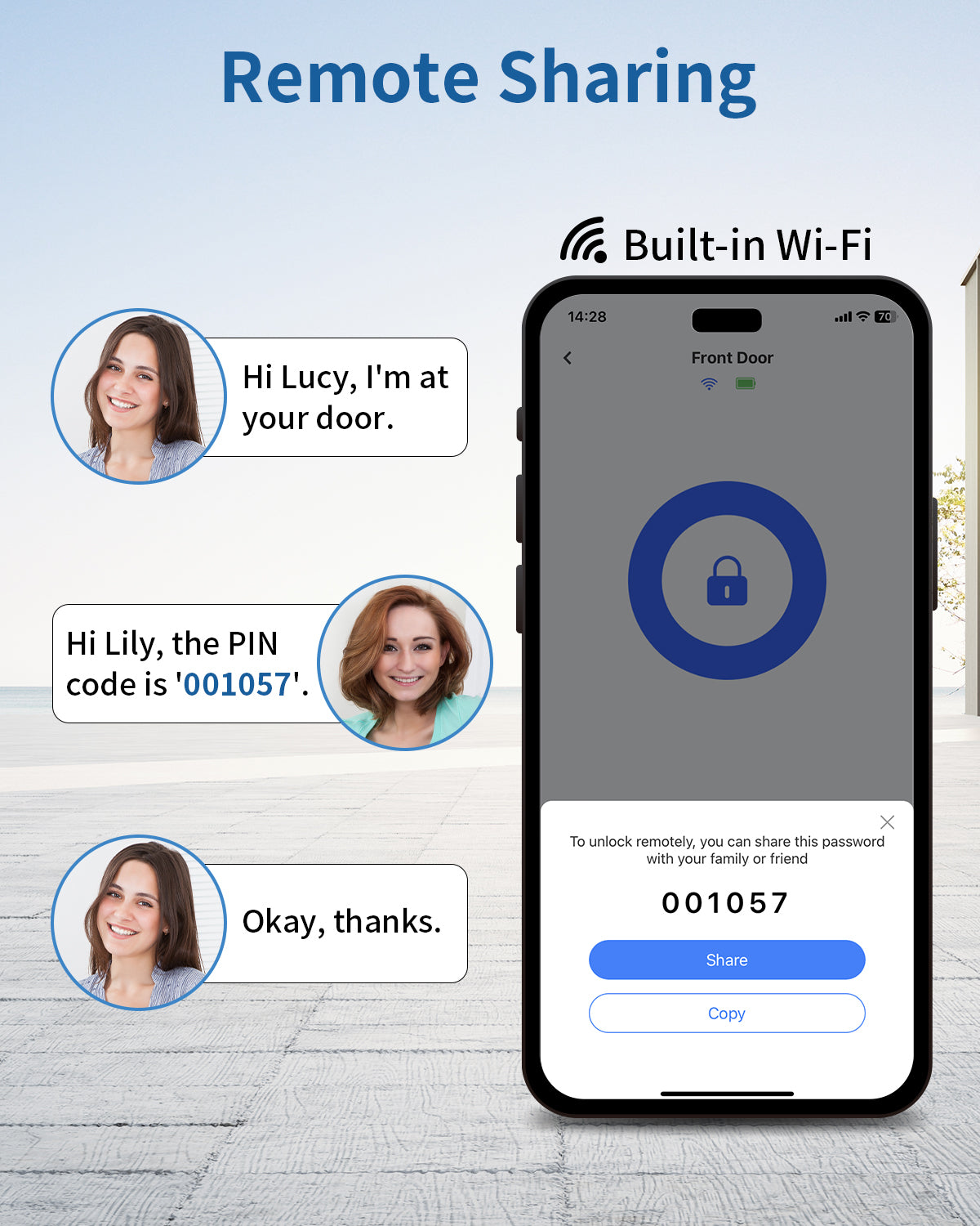 TEEHO TE002W Smart Lock Fingerprint Door Lock