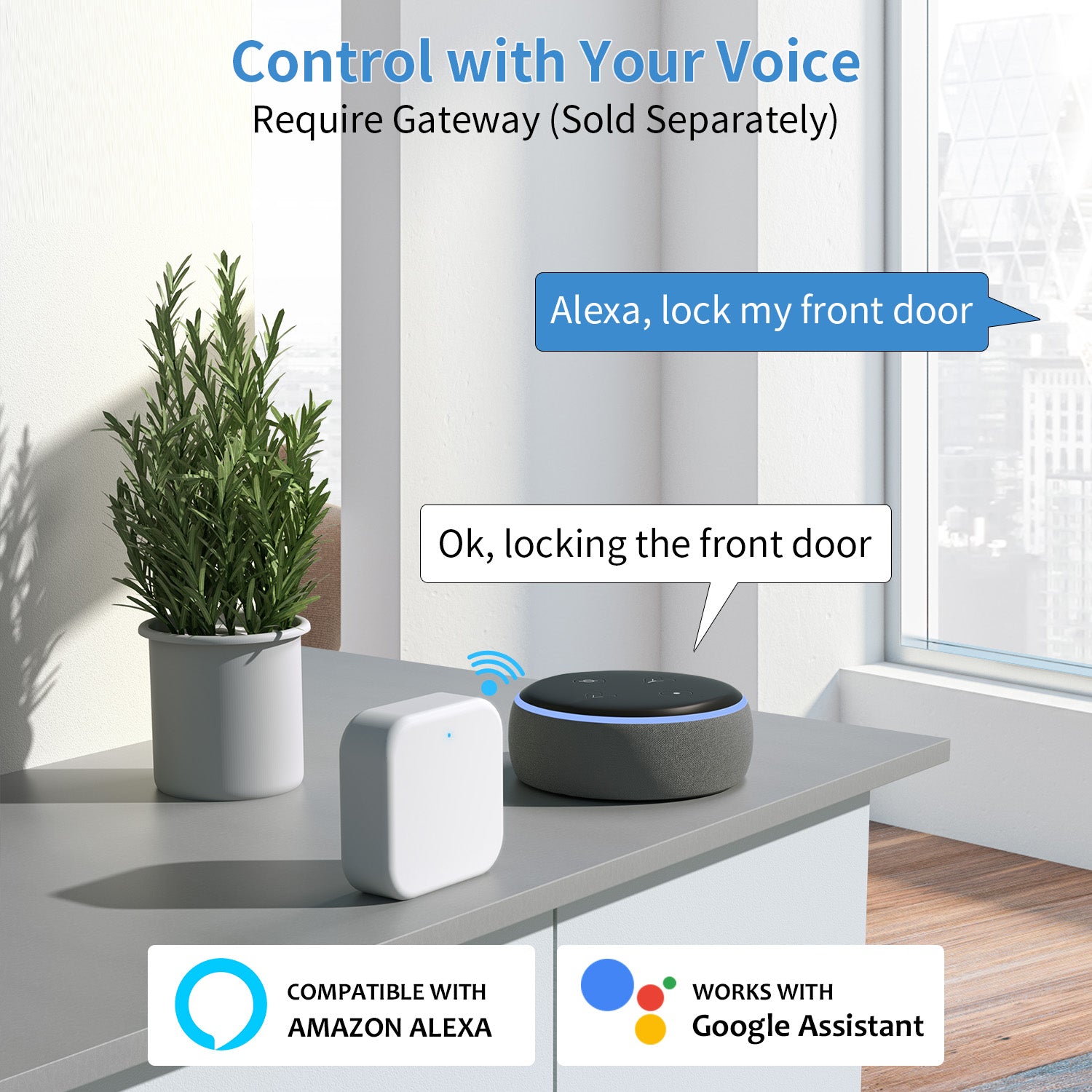 TEEHO TE009 Smart Lock - Keyless Entry Door Lock with Handle - 6-in-1 Fingerprint Smart Door Locks for Front Door