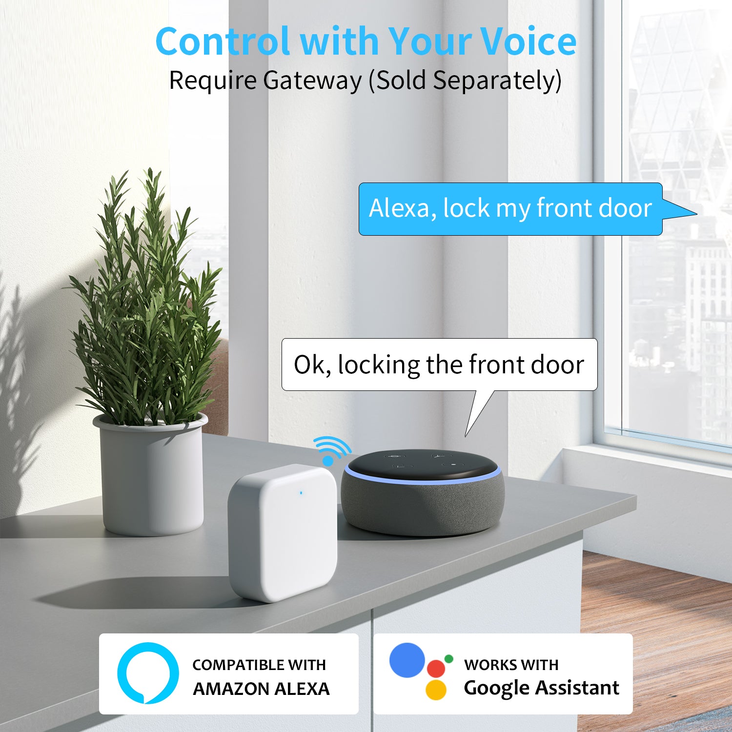 TEEHO Gateway for Smart Door Lock, G2 Hub for Keyless Entry Door Lock