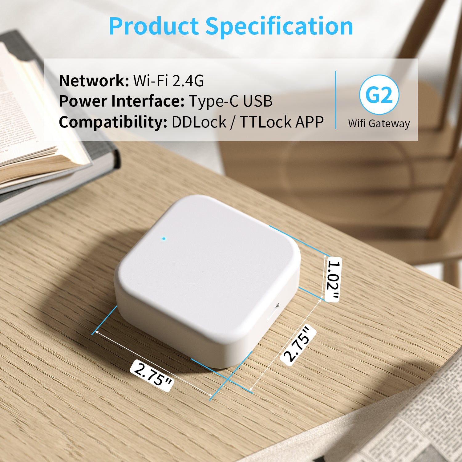 TEEHO Gateway for Smart Door Lock, G2 Hub for Keyless Entry Door Lock