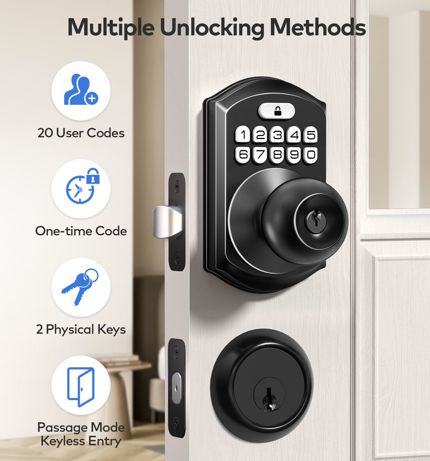 TEEHO TE003 Keypad Door Lock with Handle