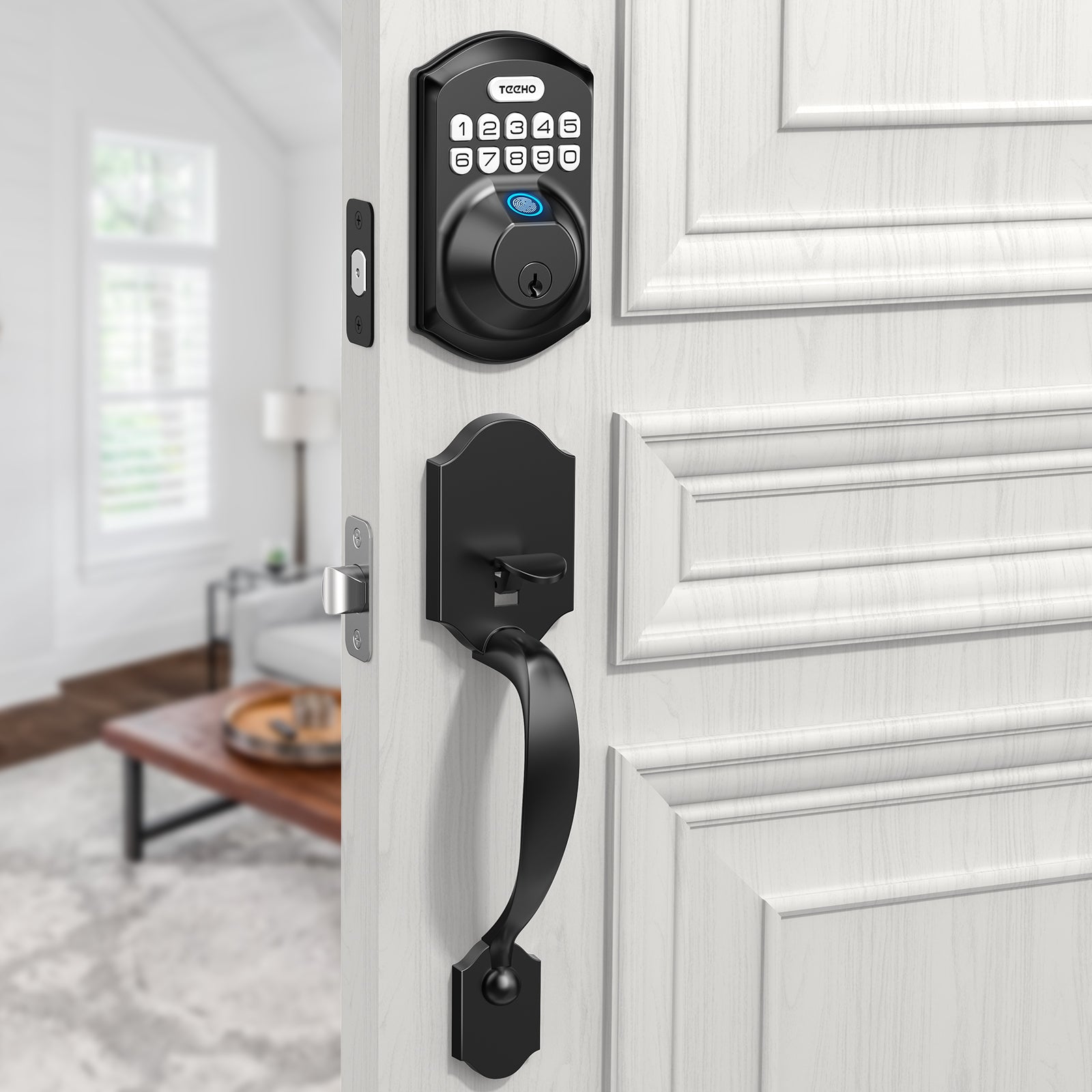 TEEHO Smart Fingerprint Door Lock | Keyless Entry Deadbolt With Handle | Auto Lock & Touch Locking
