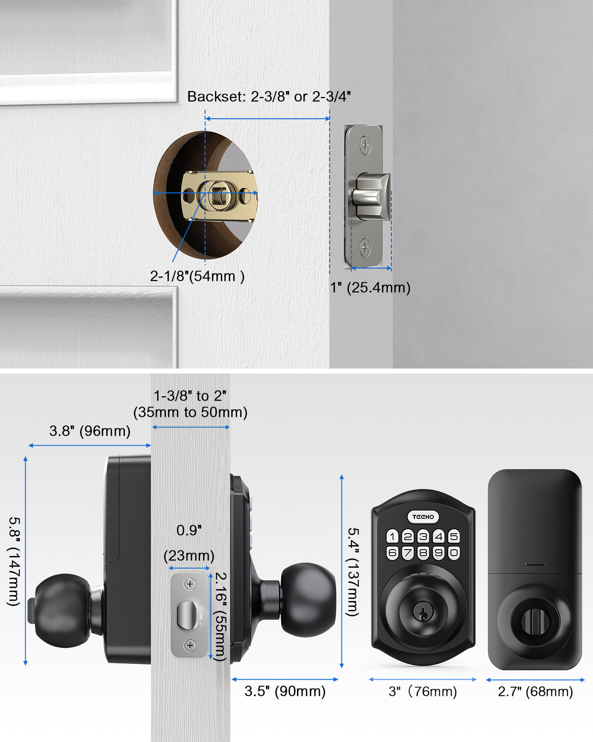 (Use promo code to save $40)TEEHO TE003 Keyless Entry Door Locks with Keypads