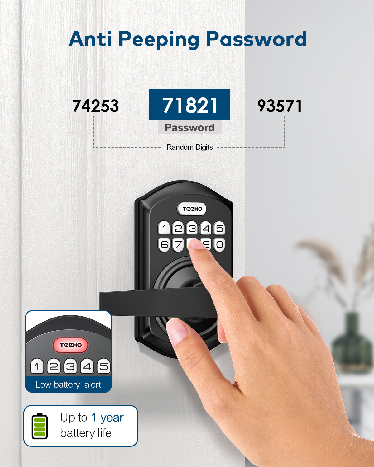 (Use promo code to save $20)TEEHO TE004 Keyless Entry Door Lock with Handle