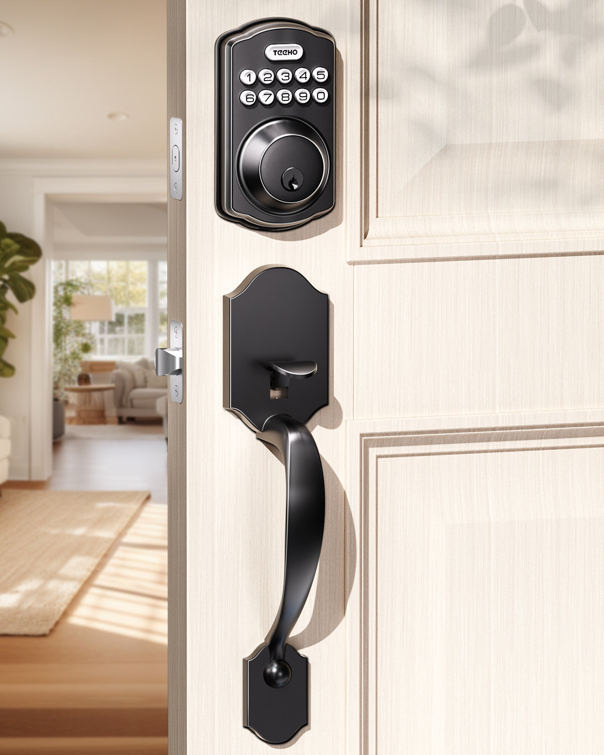 TEEHO TE001H Keyless Entry Door Lock Deadbolt with Handle Set