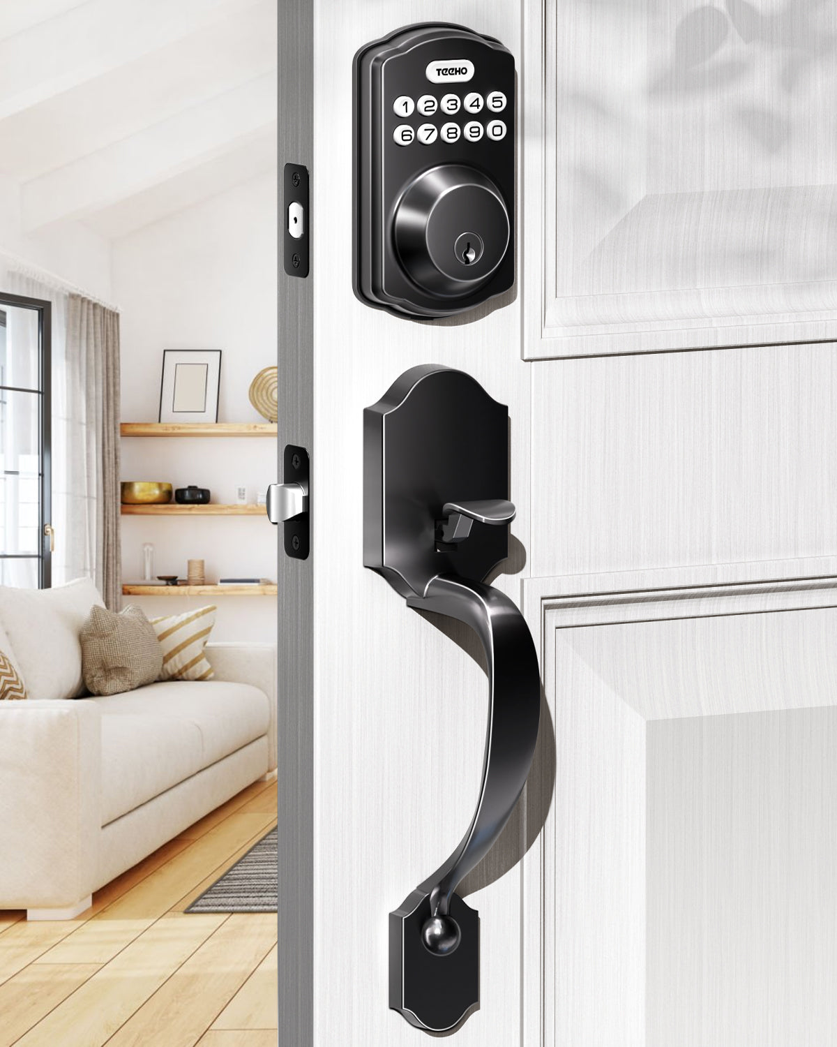 TEEHO TE001H Keyless Entry Door Lock Deadbolt with Handle Set