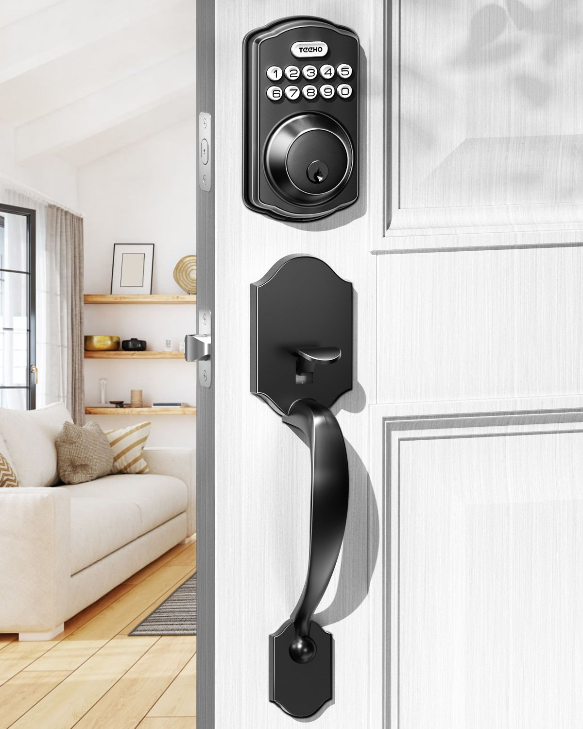 TEEHO TE001H Keyless Entry Door Lock Deadbolt with Handle Set