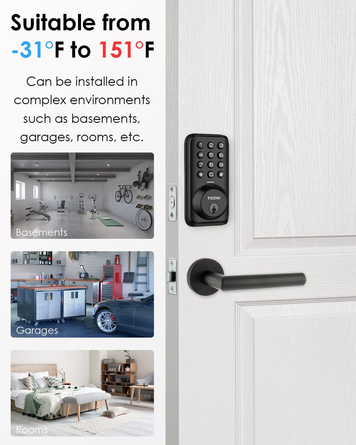 (Use promo code to save $8)TEEHO TZ001 Keypad Deadbolt