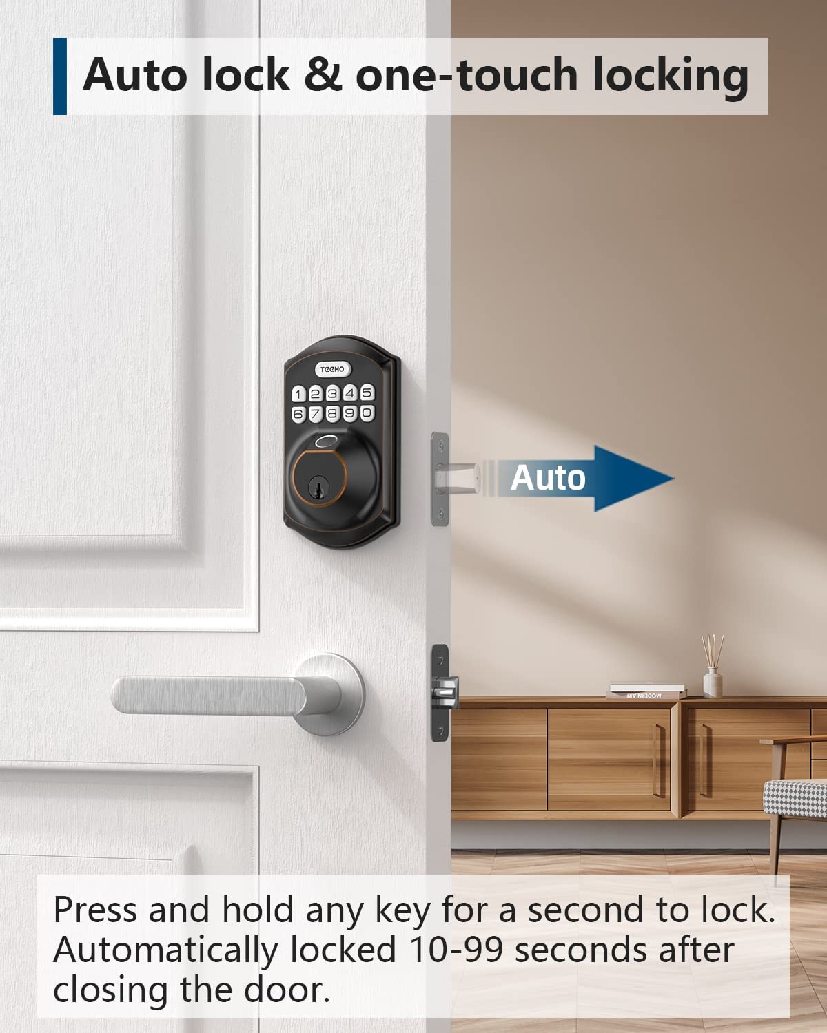 TEEHO TE002 Keypad Deadbolt with Fingerprint