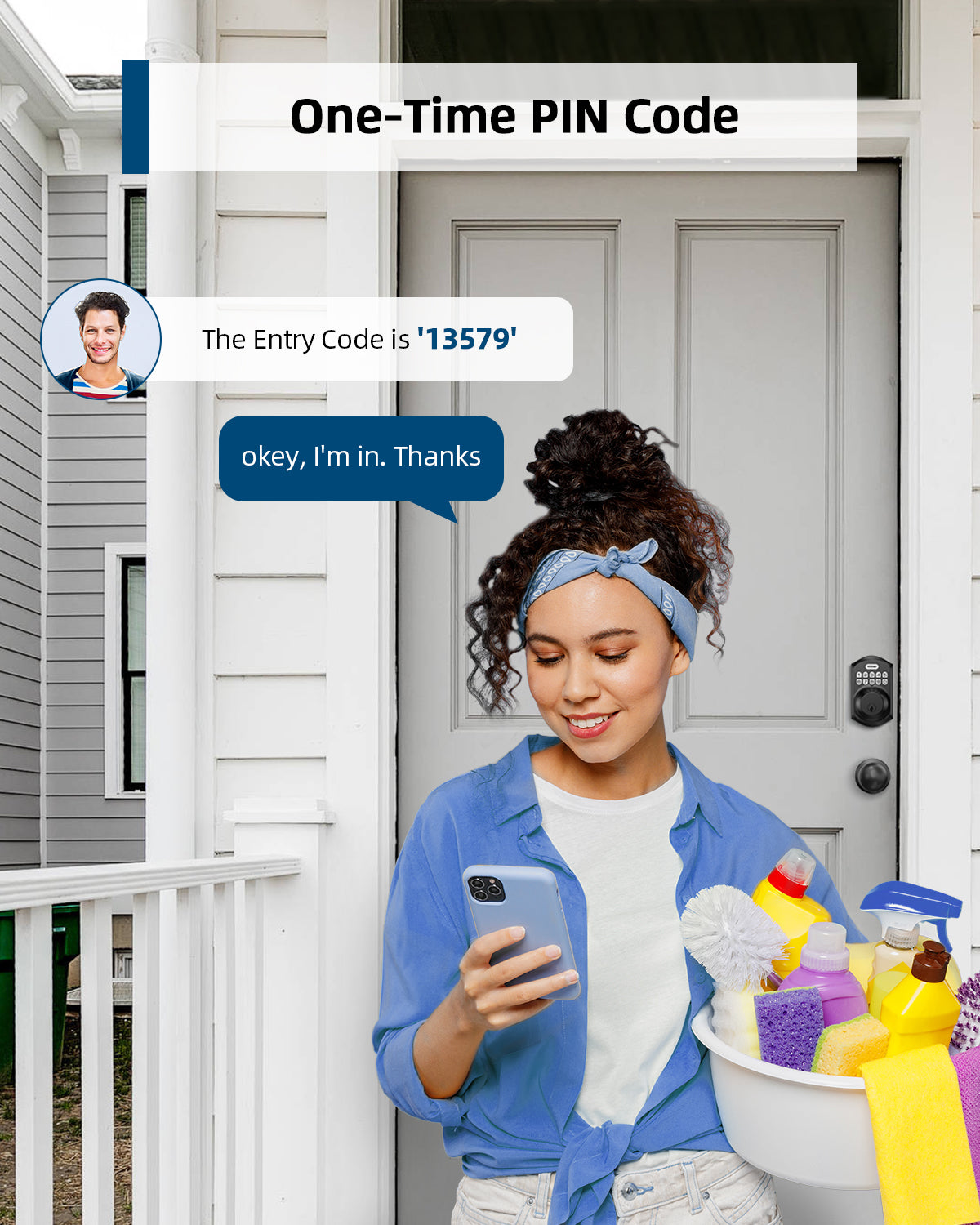 TEEHO TE001K Keypad Deadbolt Set - Keyless Entry Front Door Lock Set with Door Knob