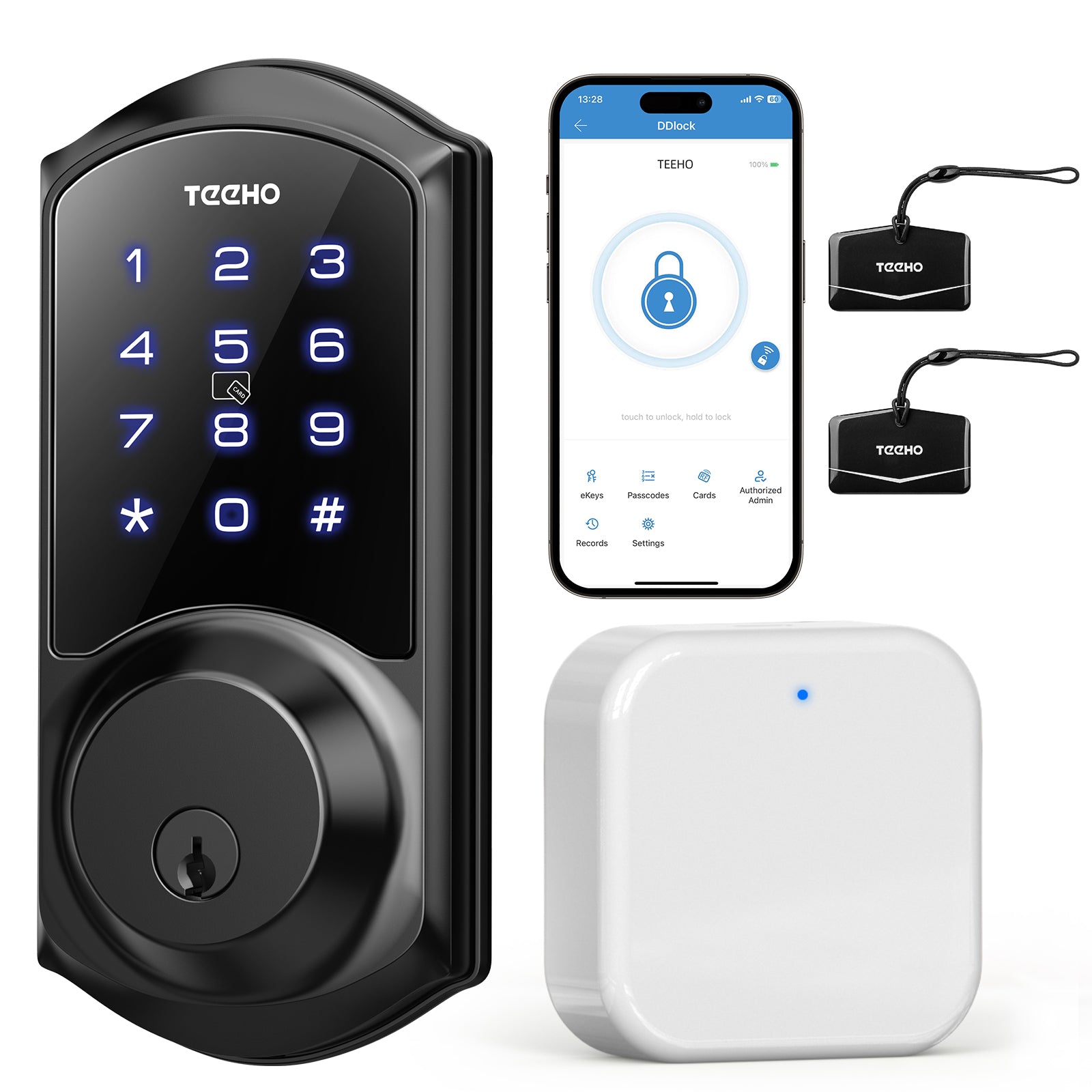 TEEHO TE007 Smart Lock - Fingerprint Deadbolt - 5-in-1 Keyless Entry Door Locks with Keypads