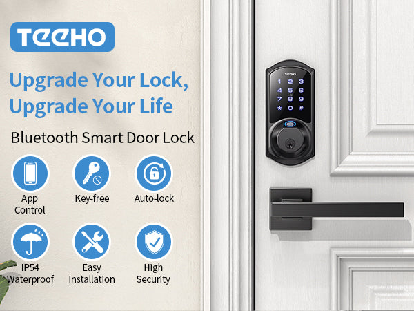 TEEHO Keyless Entry Door Lock Keypad Electronic Smart Deadbolt for Front  Door in Satin Nickel 1.76 Pounds 