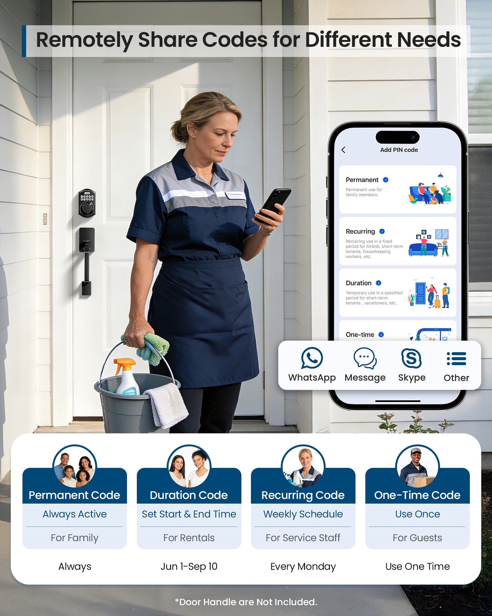 TEEHO TE011W Wi-Fi Keyless Entry Door Lock with Keypad - Smart Deadbolt Lock for Front Door with 2 Keys - Remote Control, Works with Alexa & Google, APP Unlock - Easy Installation