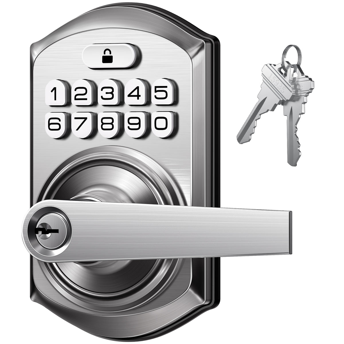 TEEHO TE004 Keyless Entry Keypad Door Lock with Handle - Front Digital