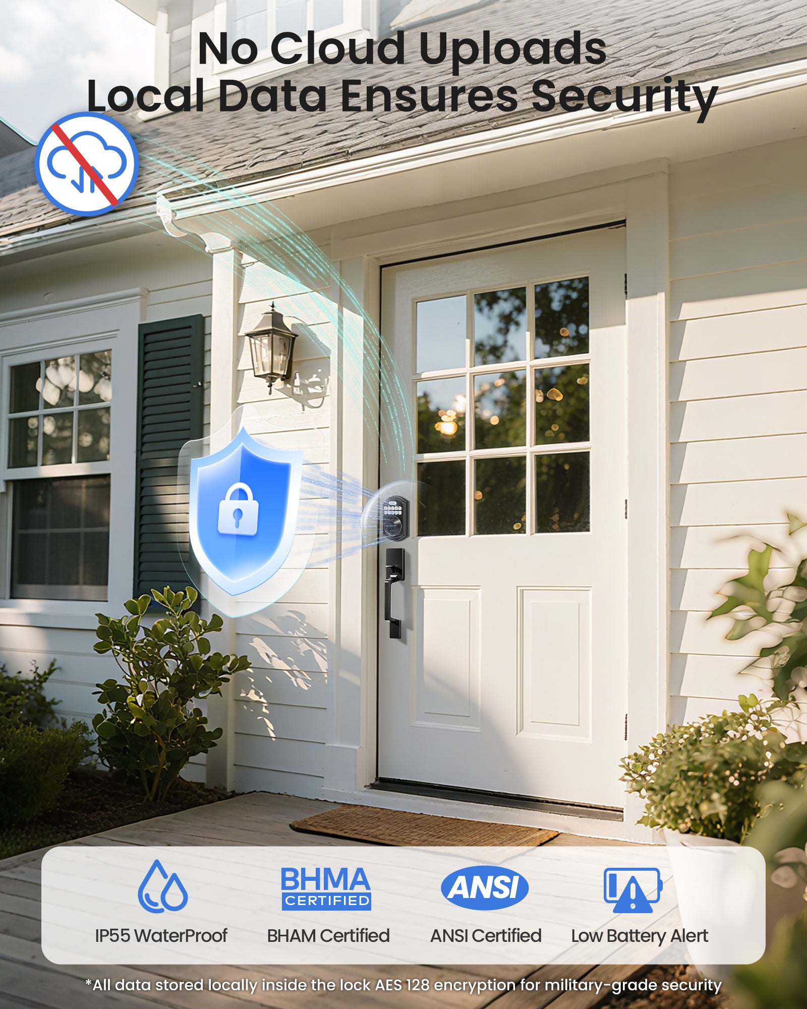 TEEHO WiFi Smart Keyless Entry Door Lock with Handle