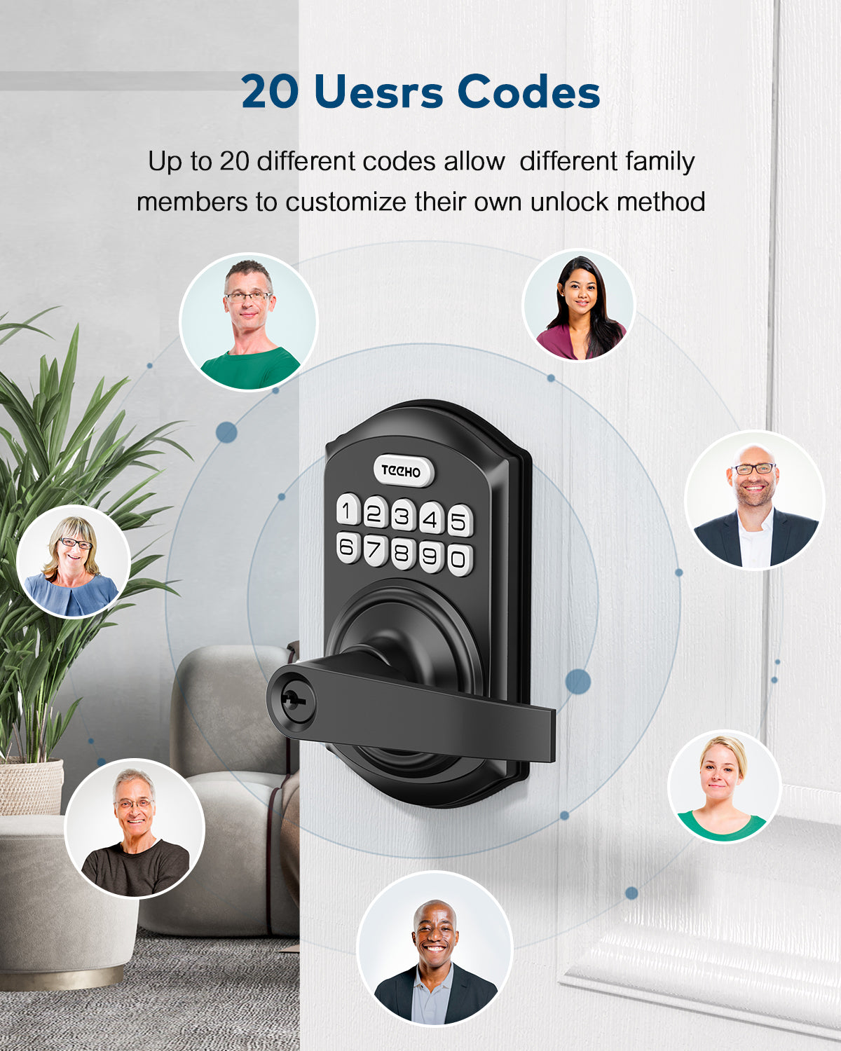 (Use promo code to save $20)TEEHO TE004 Keyless Entry Door Lock with Handle