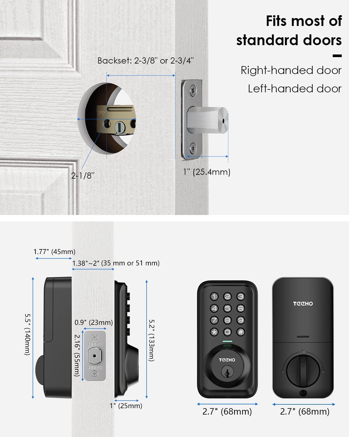 (Use promo code to save $8)TEEHO TZ001 Keypad Deadbolt