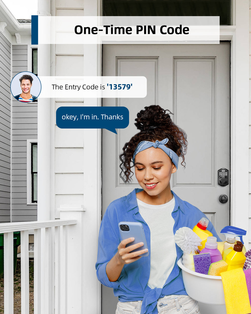 TEEHO TE002K Keypad Deadbolt Set with Fingerprint - Keyless Entry Fron